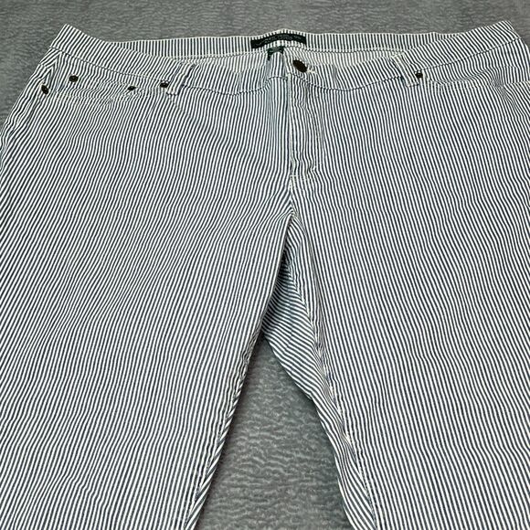 Ralph Lauren Jeans Plus Size Womens 20 Blue White Striped Denim Preppy Old Money - Picture 3 of 12